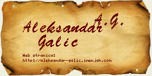 Aleksandar Galić vizit kartica